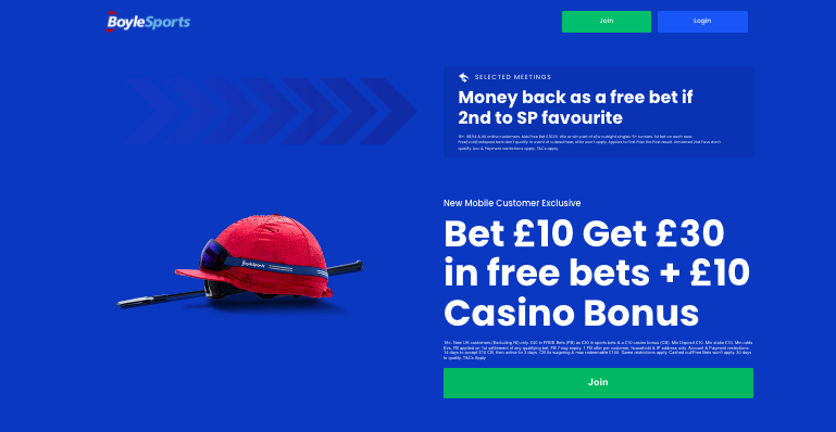 Get £40 in free bets when you join Boylesports